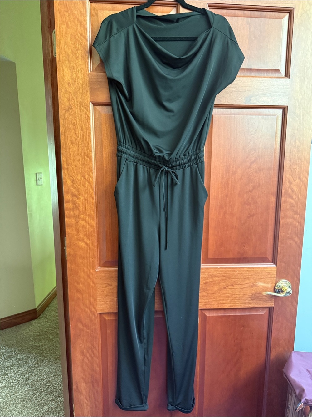 Women's Black Drawstring Jumpsuit